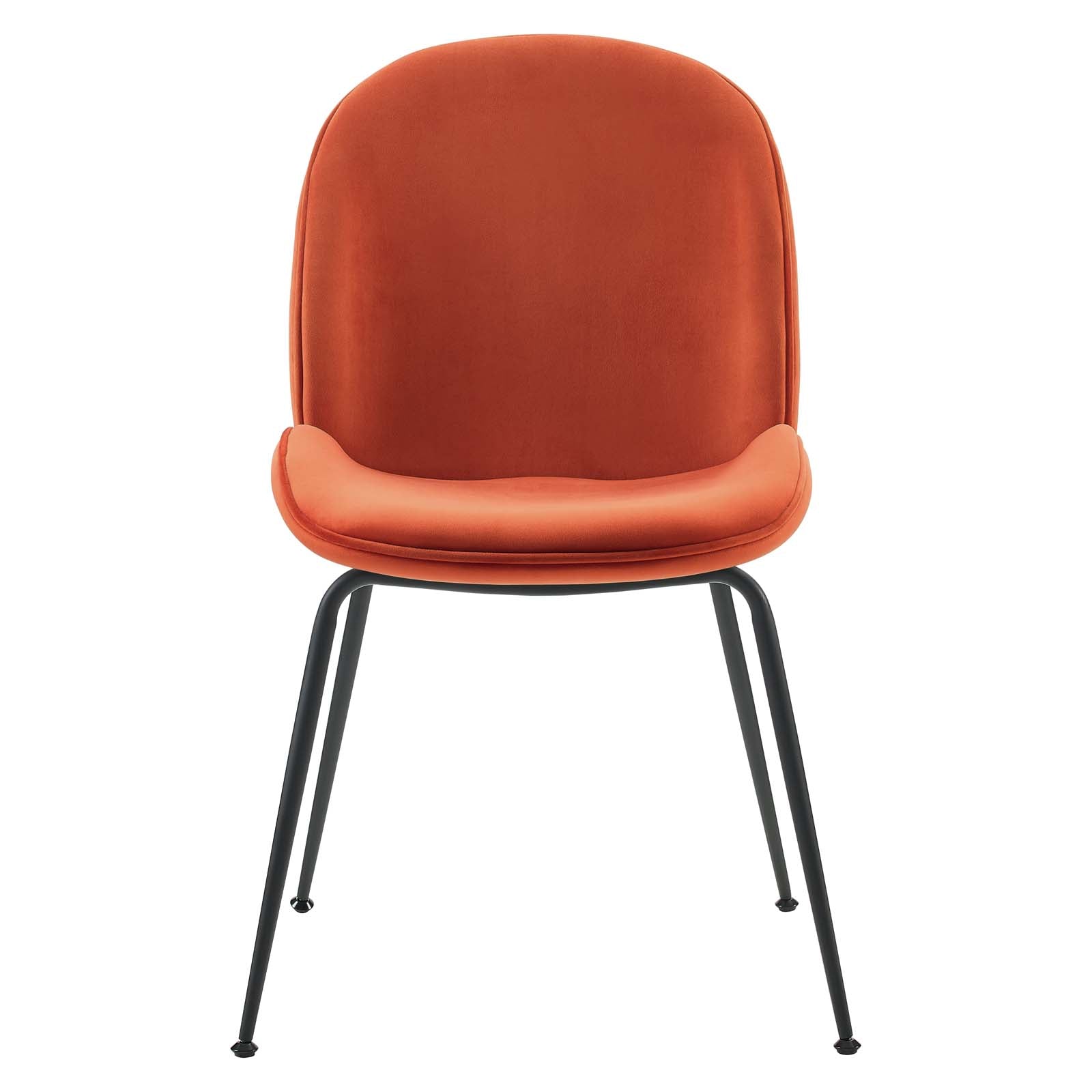 Scoop Black Powder Coated Steel Leg Performance Velvet Dining Chairs - Set of 2 By Modway | Dining Chairs | Modishstore-18