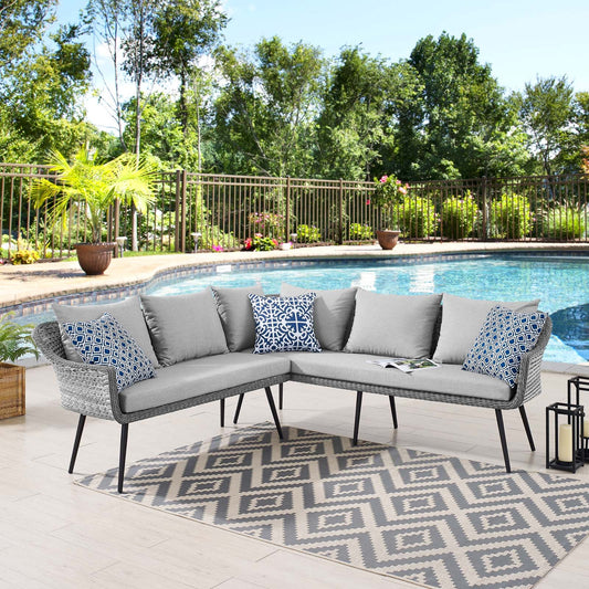 Modway Endeavor Outdoor Patio Wicker Rattan Sectional Sofa | Outdoor Sofas, Loveseats & Sectionals