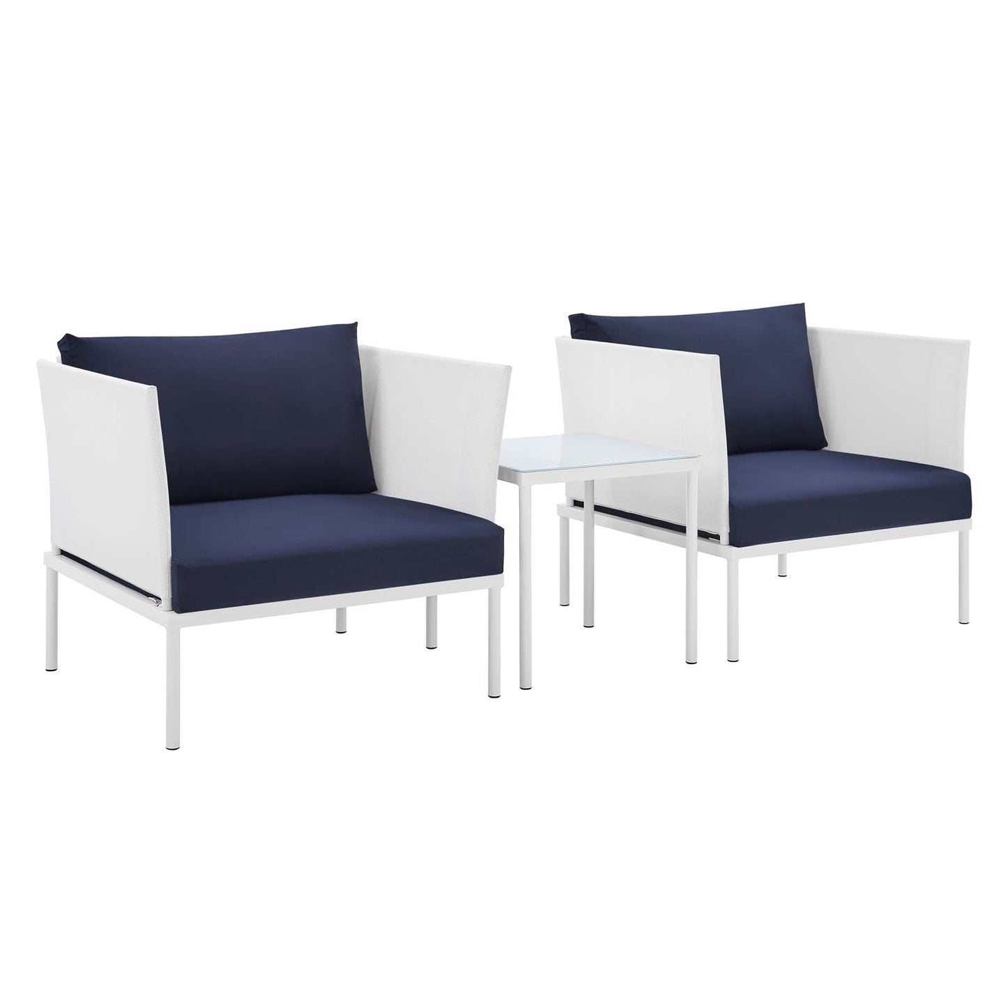 Harmony 3-Piece  Sunbrella® Outdoor Patio Aluminum Seating Set By Modway - EEI-4686 | Outdoor Sofas, Loveseats & Sectionals
