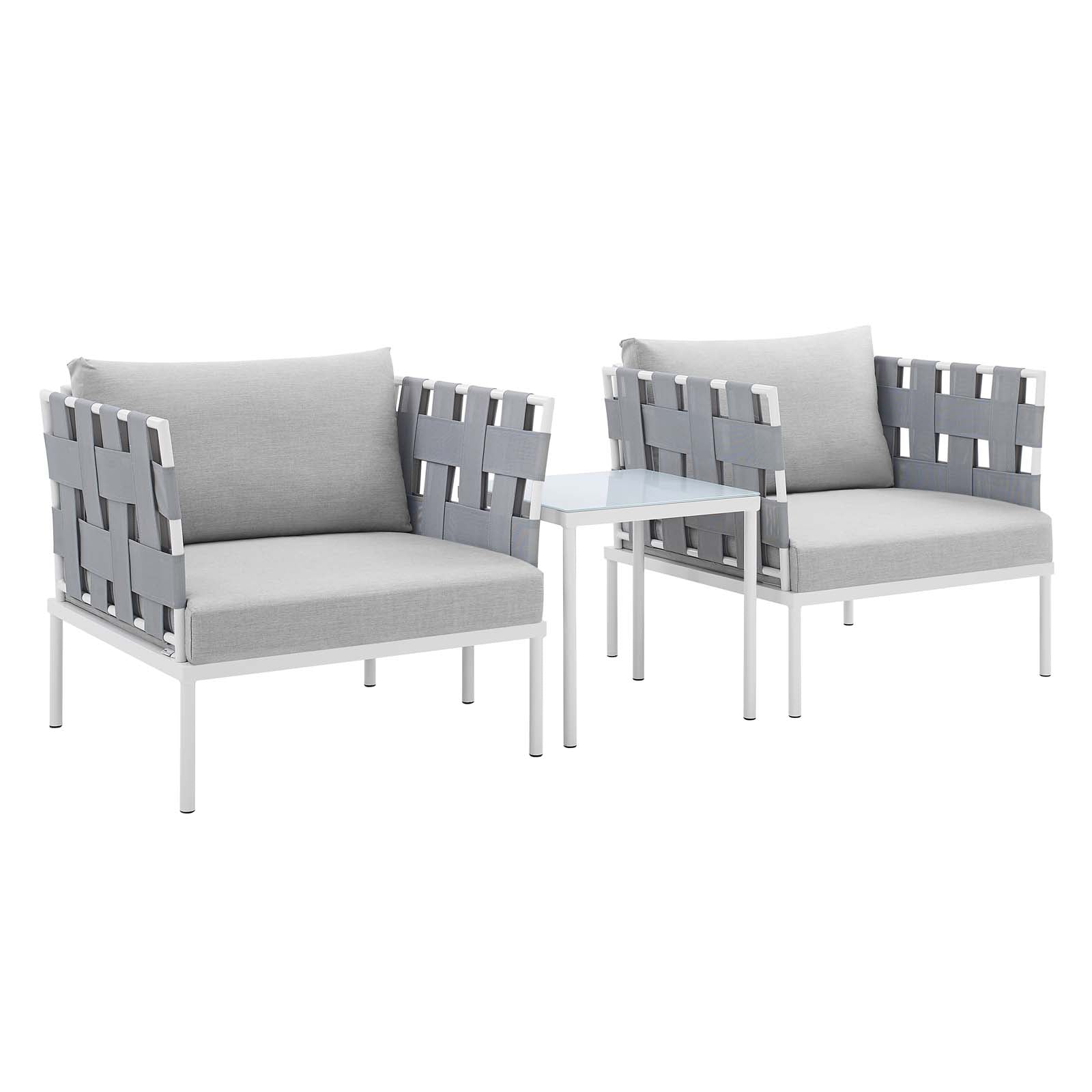 Harmony 3-Piece  Sunbrella® Outdoor Patio Aluminum Seating Set By Modway - EEI-4687 | Outdoor Chairs
