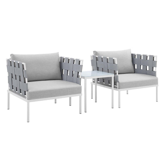 Harmony 3-Piece  Sunbrella® Outdoor Patio Aluminum Seating Set By Modway - EEI-4687 | Outdoor Chairs