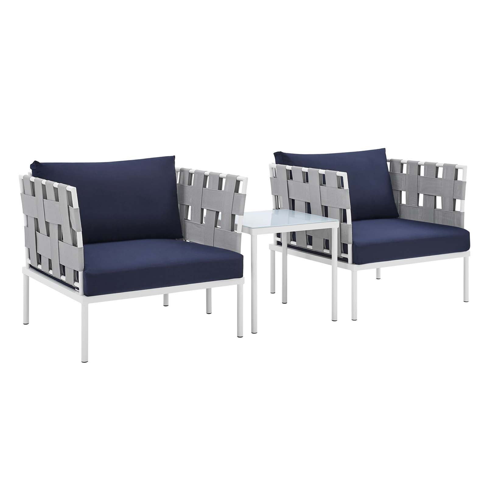 Harmony 3-Piece  Sunbrella® Outdoor Patio Aluminum Seating Set By Modway - EEI-4687 | Outdoor Chairs - 2
