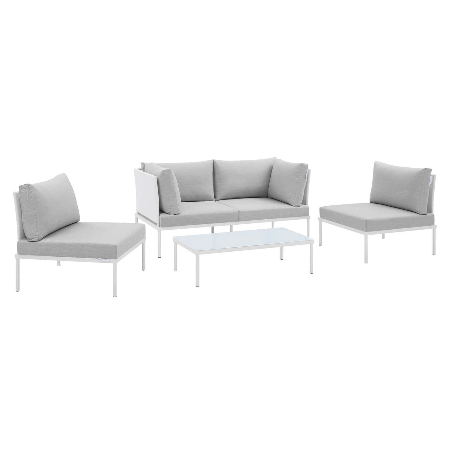 Modway Harmony 4-Piece  Sunbrella® Outdoor Patio Aluminum Seating Set | Outdoor Sofas, Loveseats & Sectionals