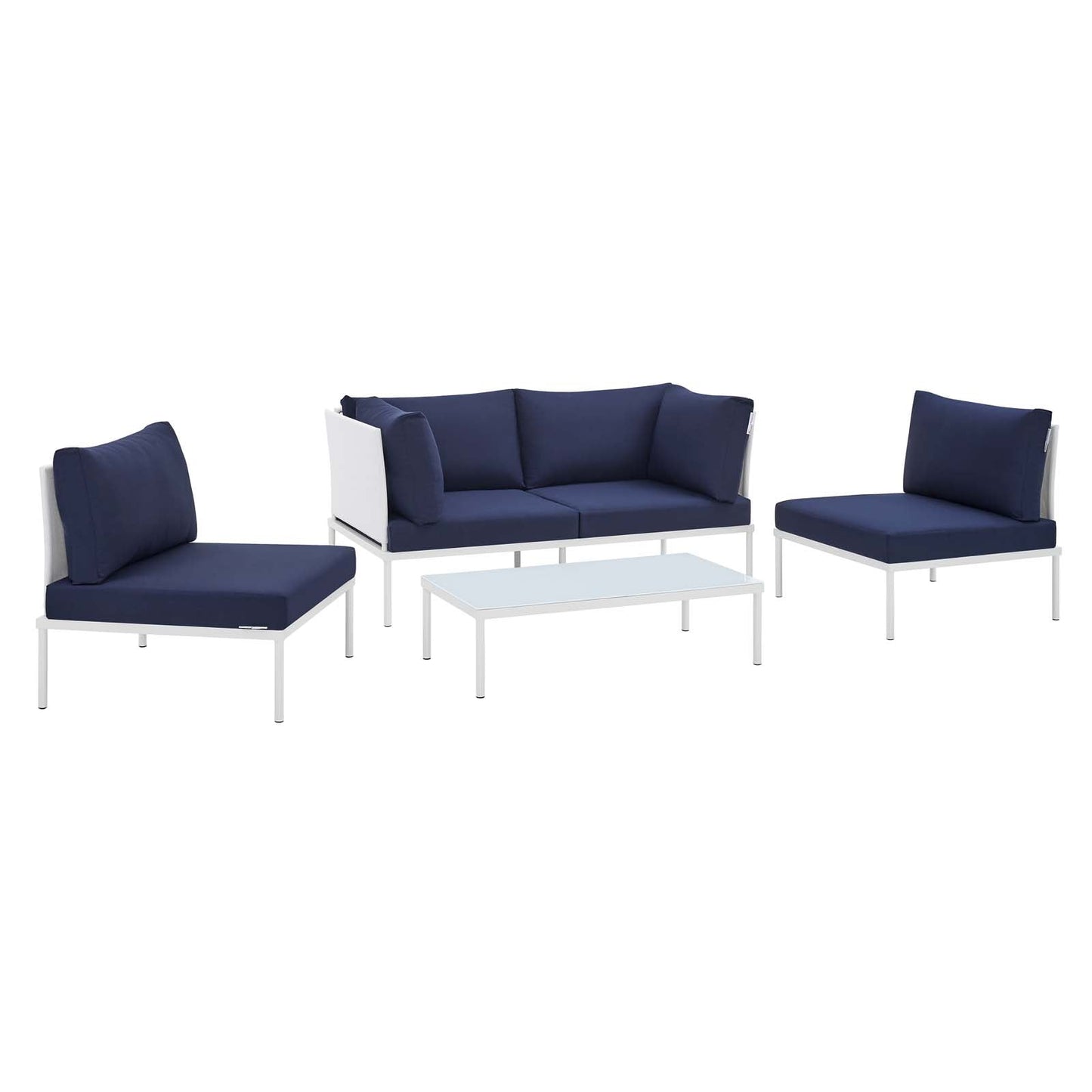 Modway Harmony 4-Piece  Sunbrella® Outdoor Patio Aluminum Seating Set | Outdoor Sofas, Loveseats & Sectionals | 