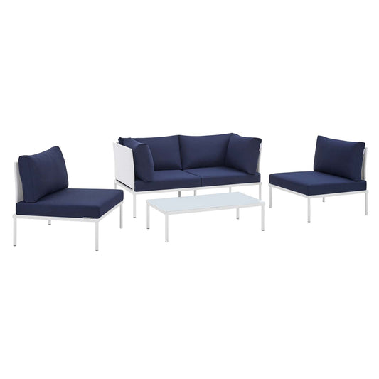 Modway Harmony 4-Piece  Sunbrella® Outdoor Patio Aluminum Seating Set | Outdoor Sofas, Loveseats & Sectionals | 