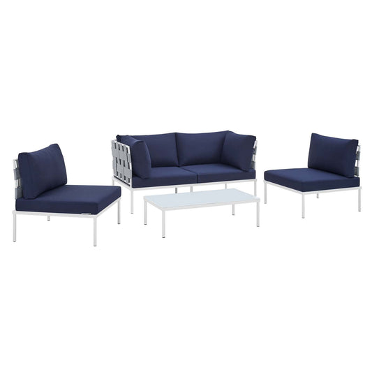 Harmony 4-Piece  Sunbrella® Outdoor Patio Aluminum Seating Set By Modway - EEI-4691 | Outdoor Sofas, Loveseats & Sectionals - 2