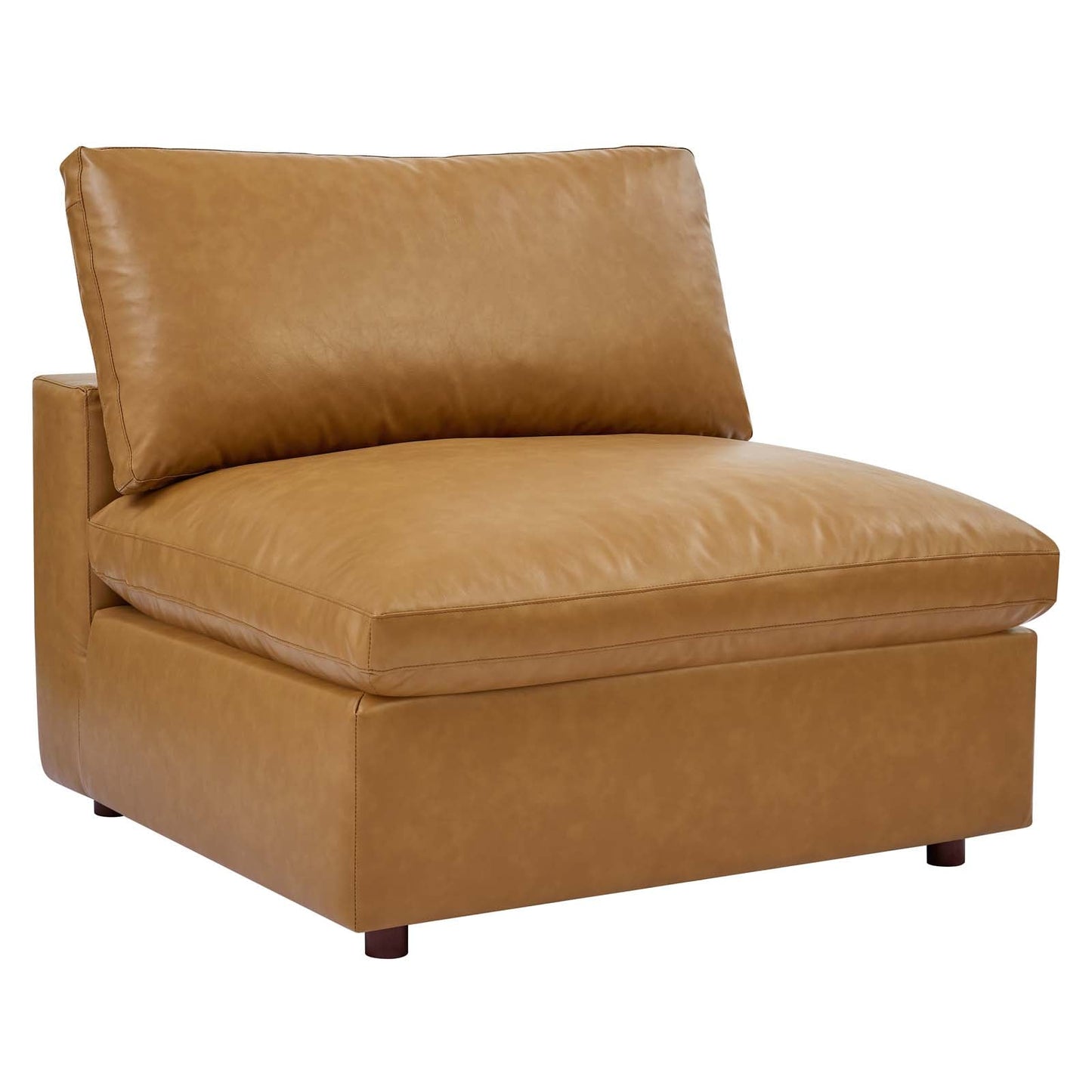 Modway Commix Down Filled Overstuffed Vegan Leather Armless Chair | Sofas | 