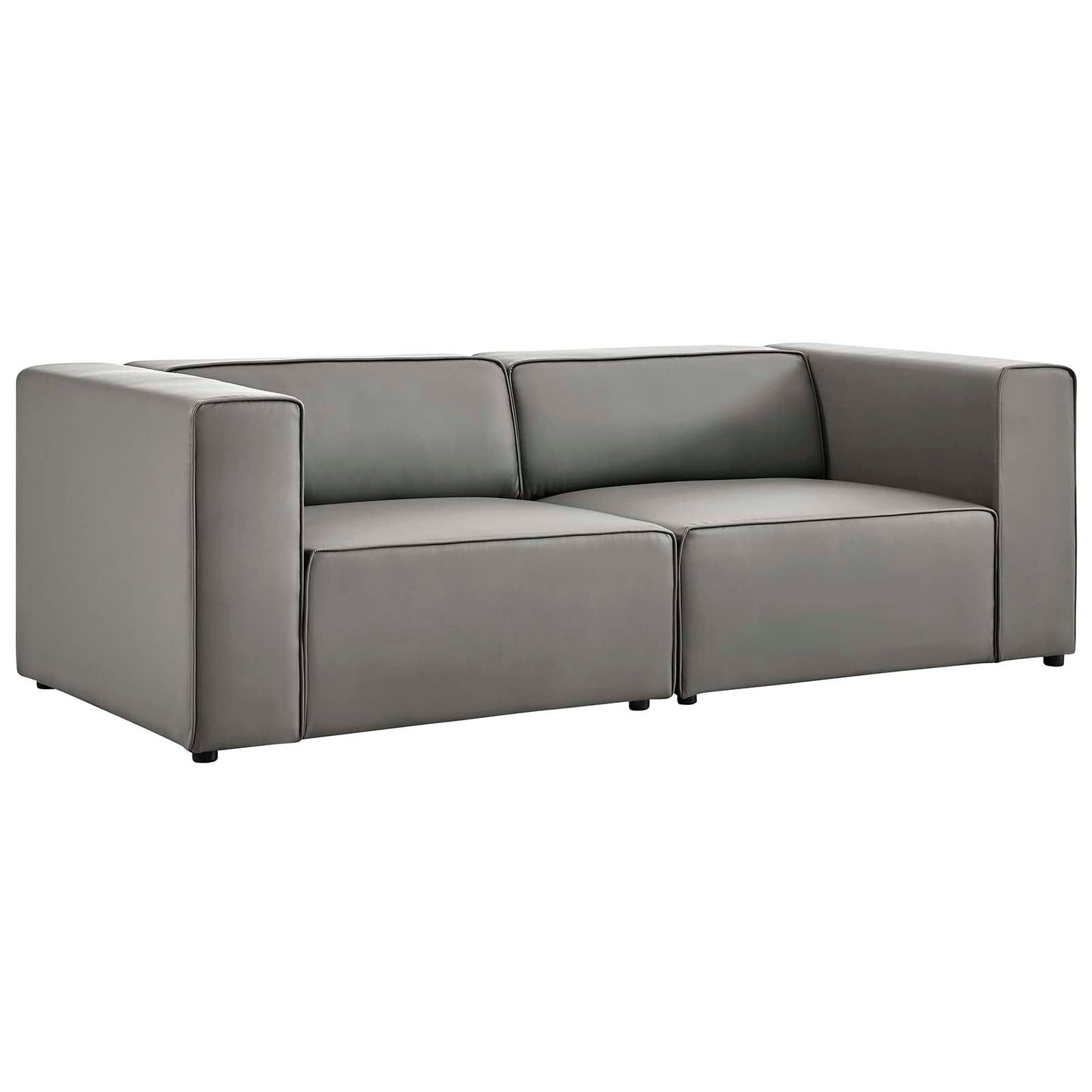 Mingle Vegan Leather 2-Piece Sectional Sofa Loveseat By Modway | Sofas