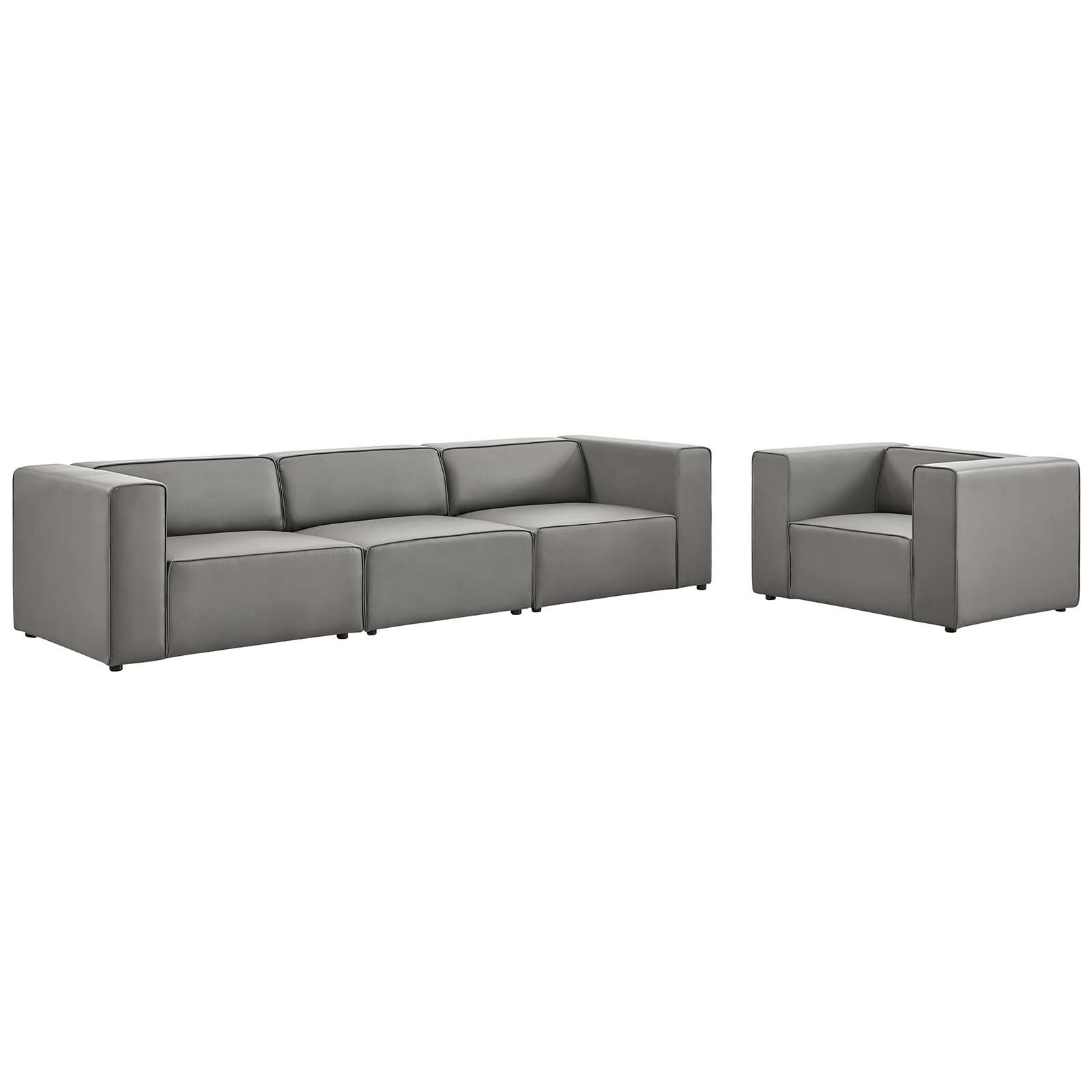 Mingle Vegan Leather Sofa and Armchair Set By Modway | Sofas | 