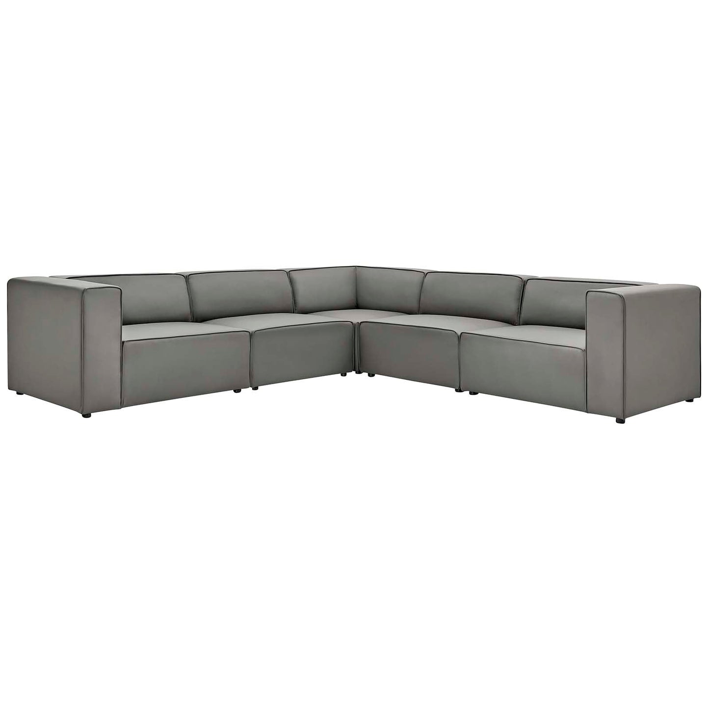 Modway Mingle Vegan Leather 5-Piece Sectional Sofa | Sofas | Modishstore-2