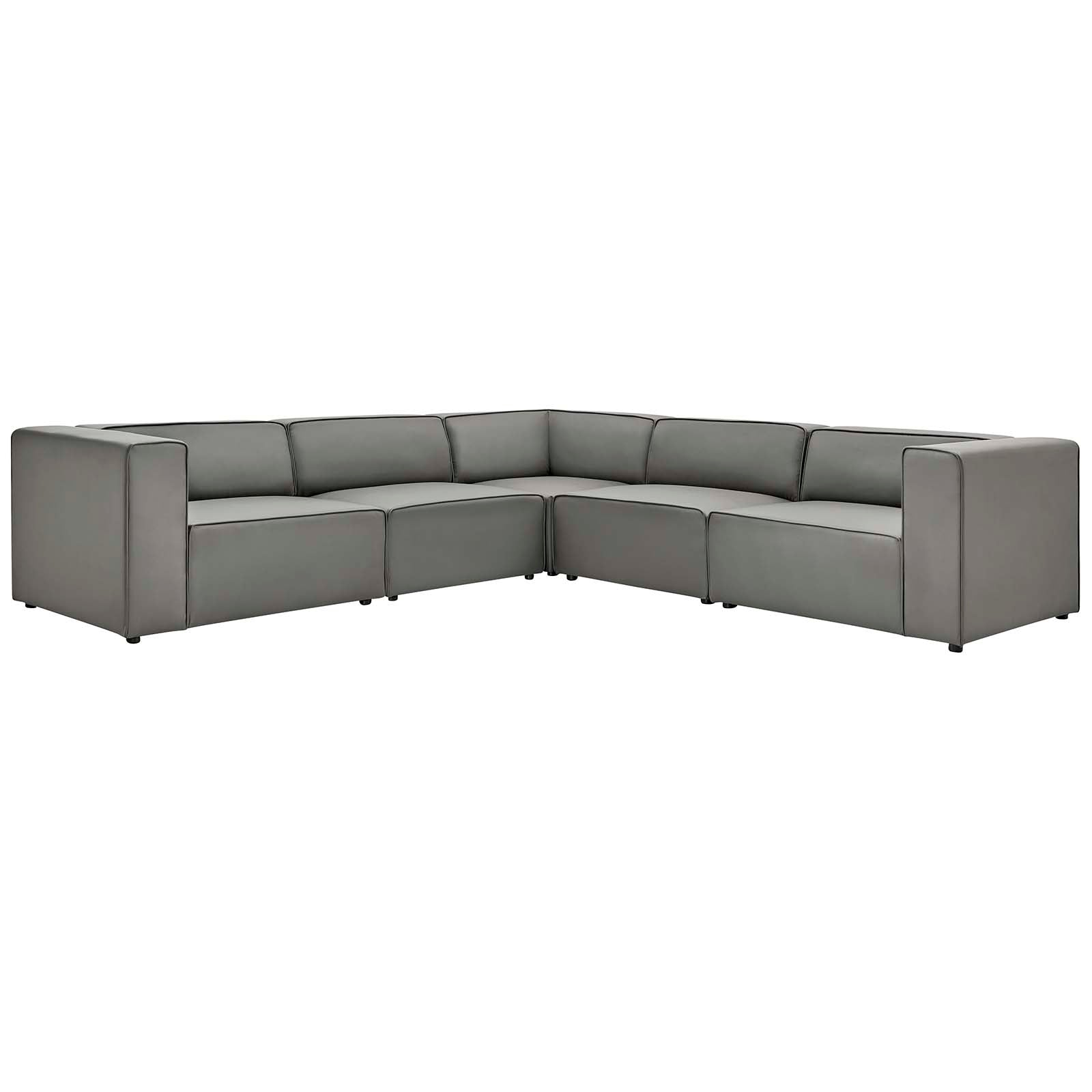 Modway Mingle Vegan Leather 5-Piece Sectional Sofa | Sofas | Modishstore-2
