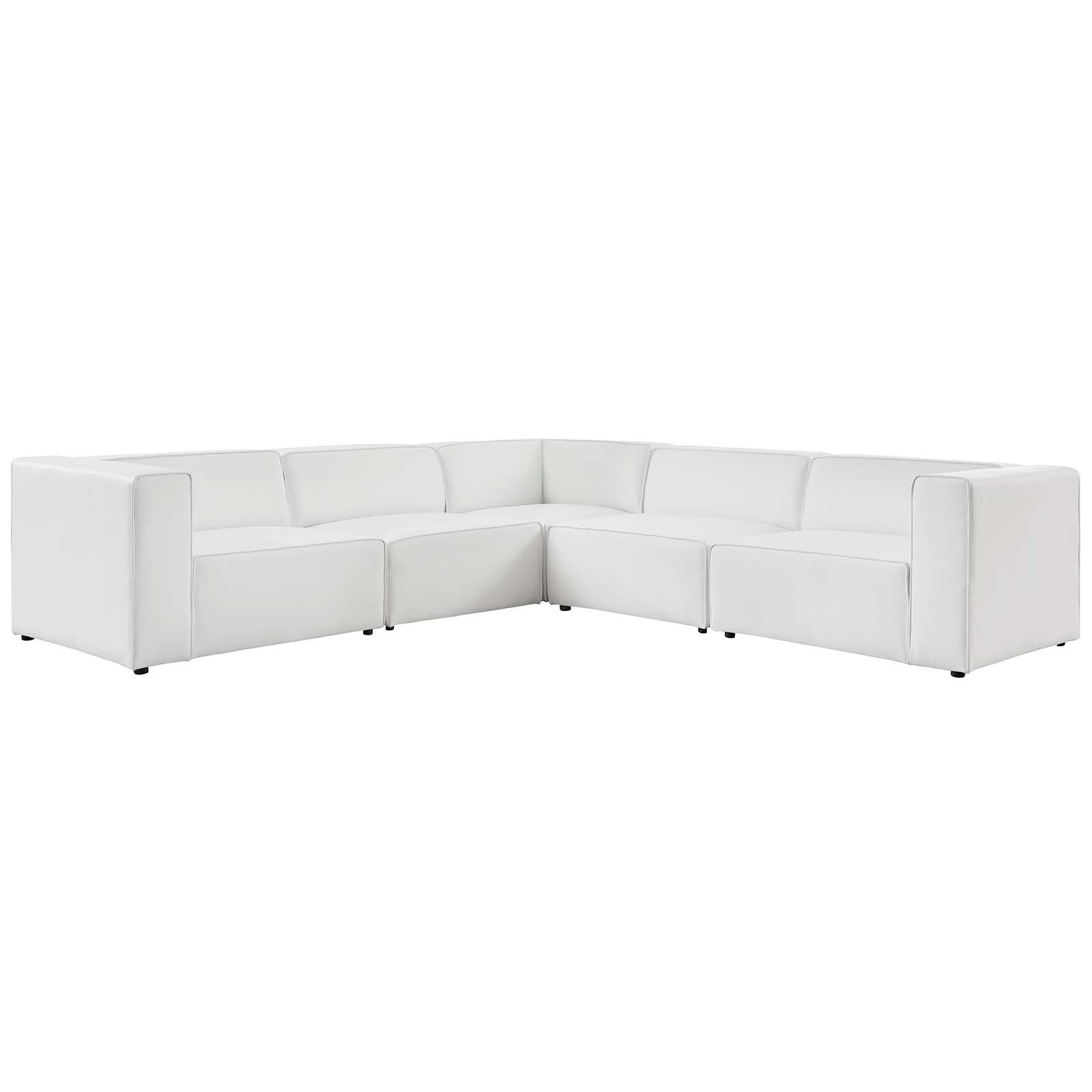 Modway Mingle Vegan Leather 5-Piece Sectional Sofa | Sofas | Modishstore