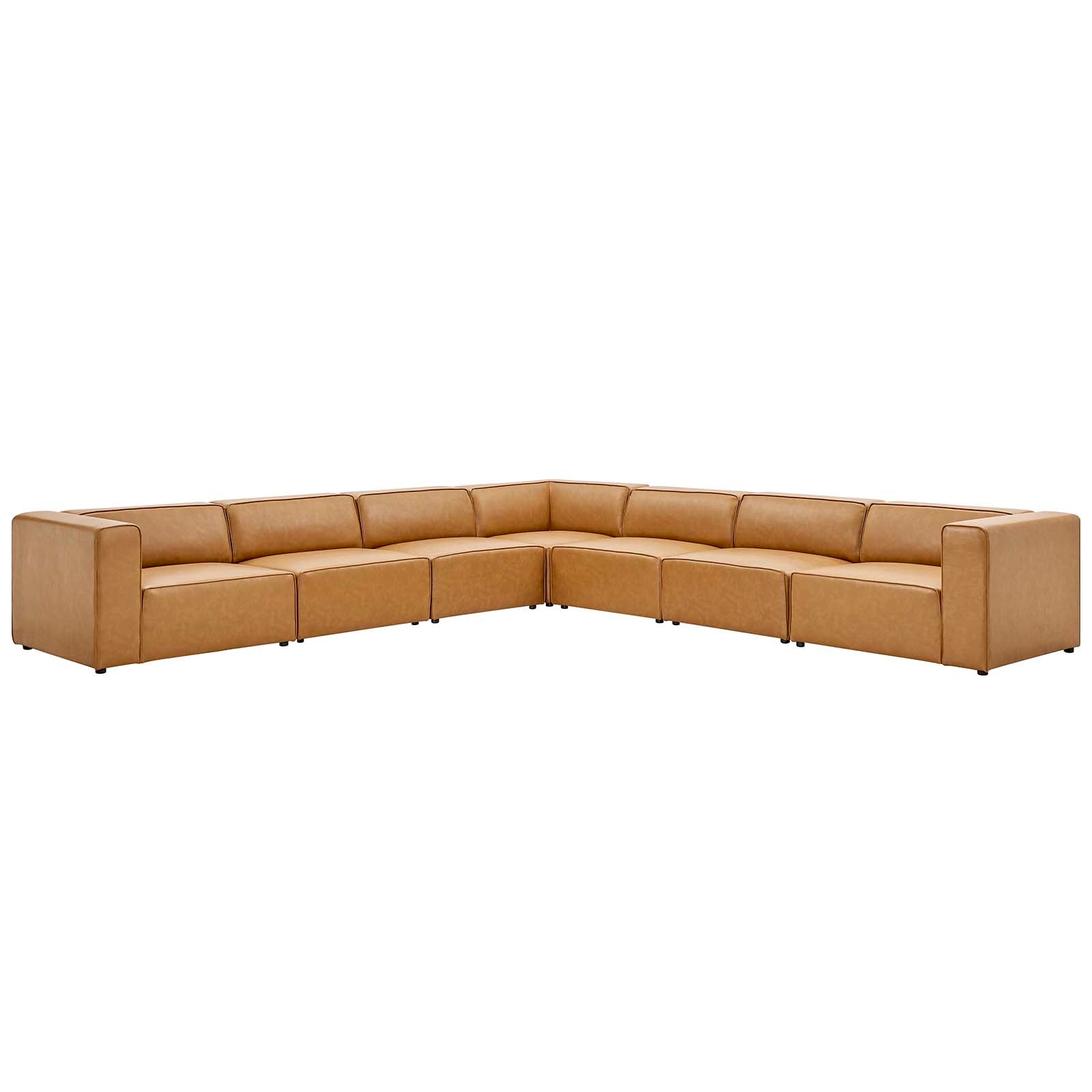 Modway Mingle Vegan Leather 7-Piece Sectional Sofa | Sofas | Modishstore