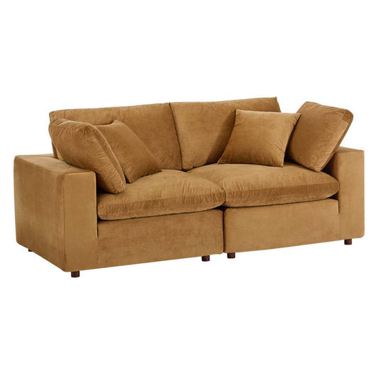 Modway Commix Down Filled Overstuffed Performance Velvet Loveseat | Loveseats