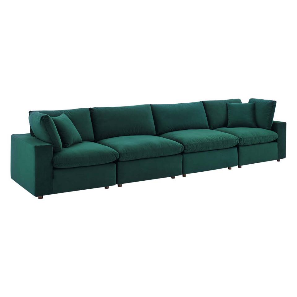 Modway Commix Down Filled Overstuffed Performance Velvet 4-Seater Sofa | Sofas | 