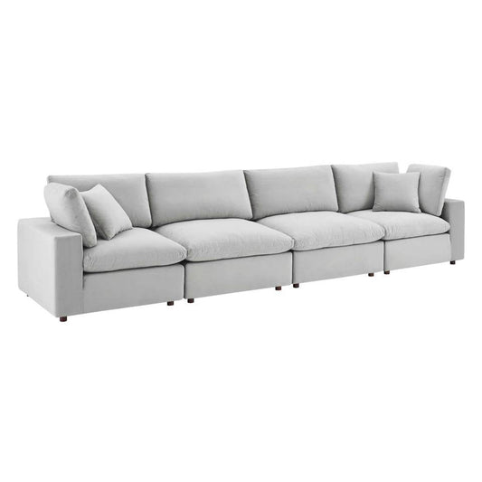 Modway Commix Down Filled Overstuffed Performance Velvet 4-Seater Sofa | Sofas | 