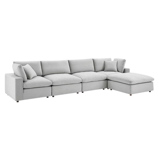 Modway Commix Down Filled Overstuffed Performance Velvet 5-Piece Sectional Sofa | Sofas | 