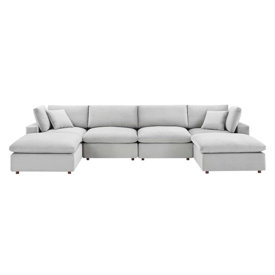 Modway Commix Down Filled Overstuffed Performance Velvet 6-Piece Sectional Sofa | Sofas | 