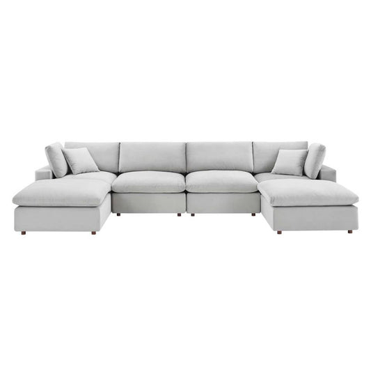 Modway Commix Down Filled Overstuffed Performance Velvet 6-Piece Sectional Sofa | Sofas | 