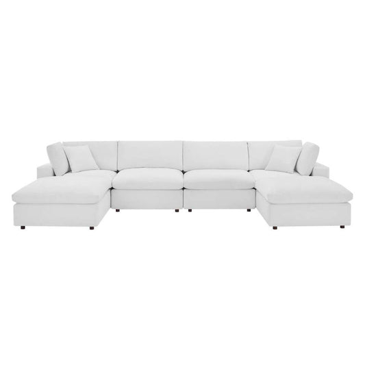 Modway Commix Down Filled Overstuffed Performance Velvet 6-Piece Sectional Sofa | Sofas | 