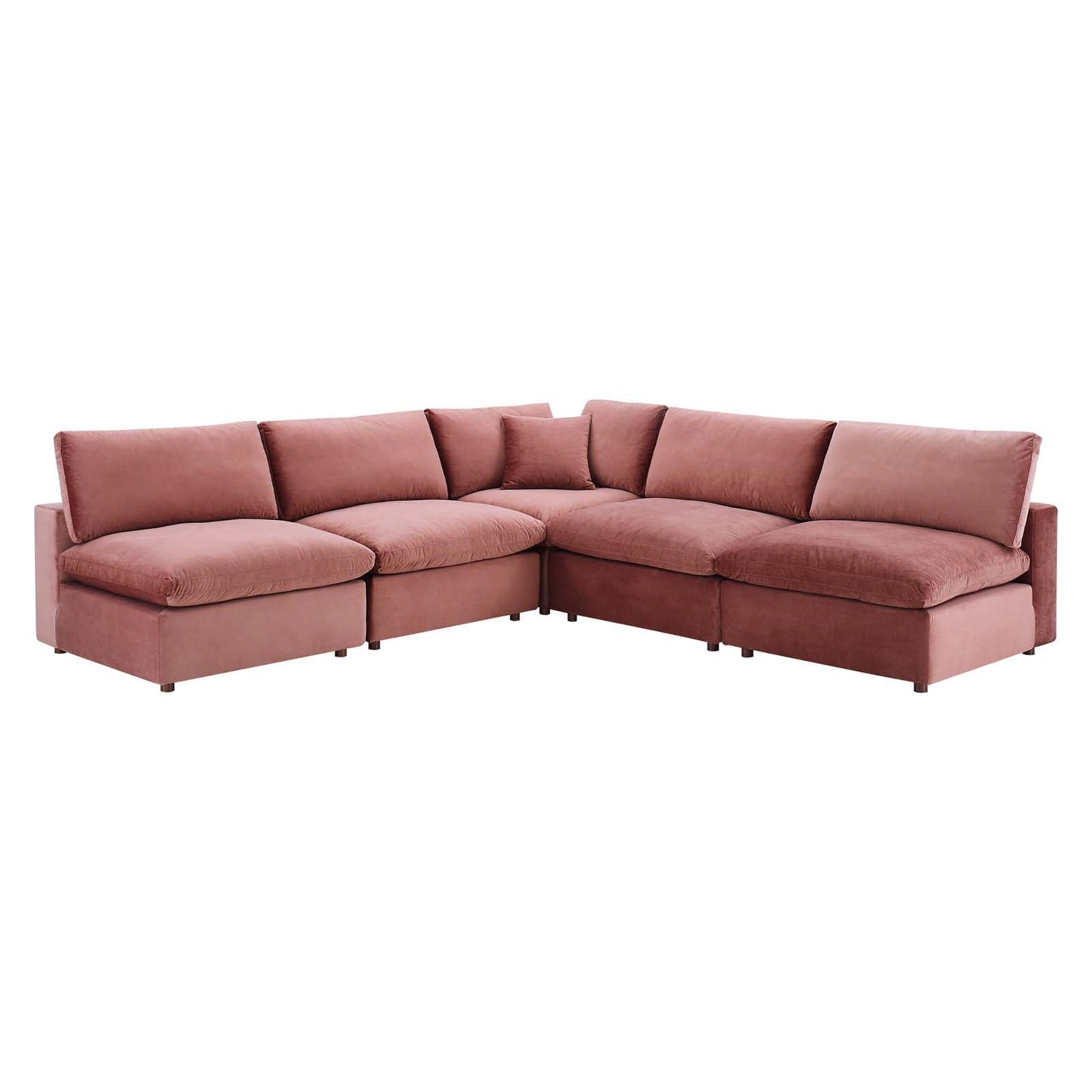 Modway Commix Down Filled Overstuffed Performance Velvet 5-Piece Sectional Sofa | Sofas | 