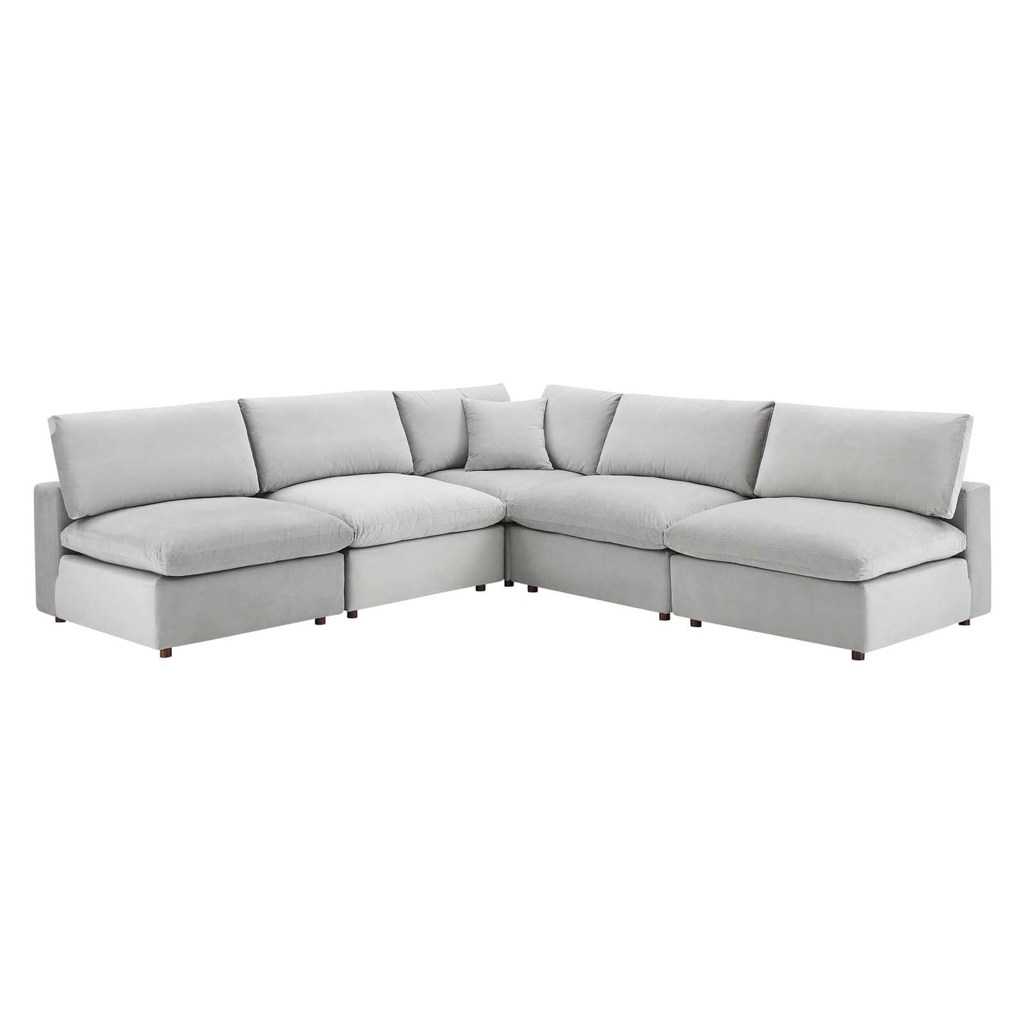 Modway Commix Down Filled Overstuffed Performance Velvet 5-Piece Sectional Sofa | Sofas | 