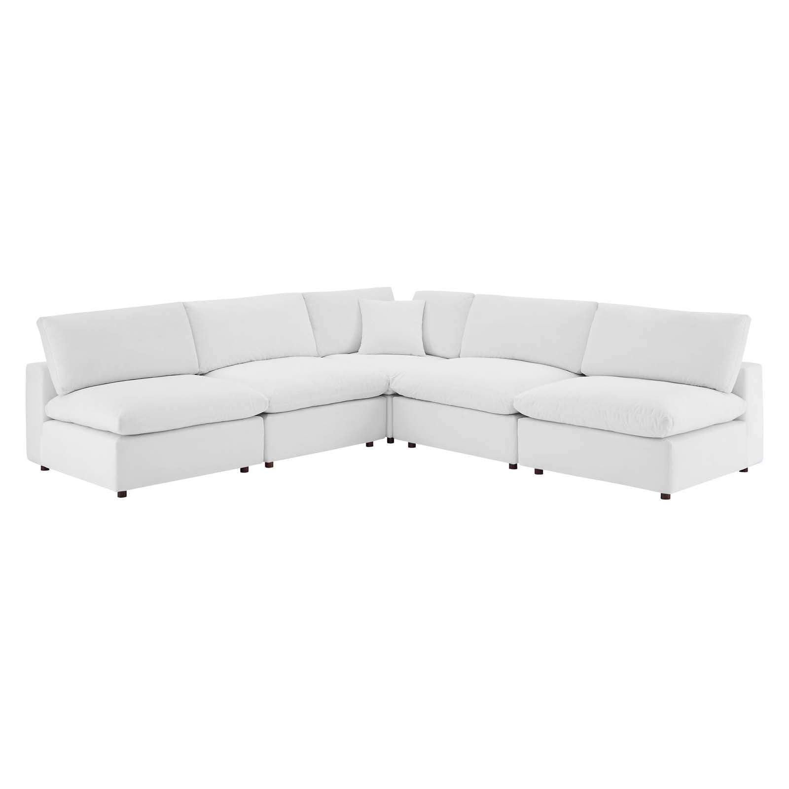 Modway Commix Down Filled Overstuffed Performance Velvet 5-Piece Sectional Sofa | Sofas | 