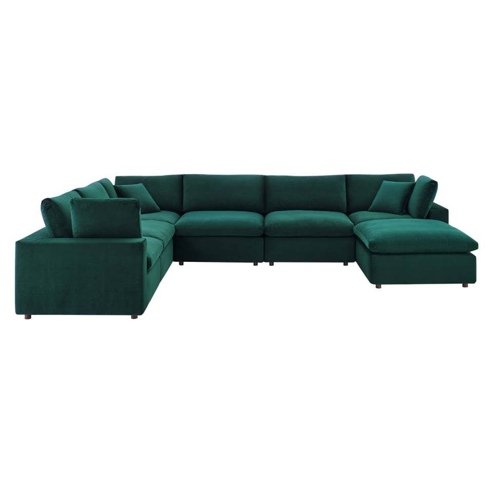 Modway Commix Down Filled Overstuffed Performance Velvet 7-Piece Sectional Sofa | Sofas | 