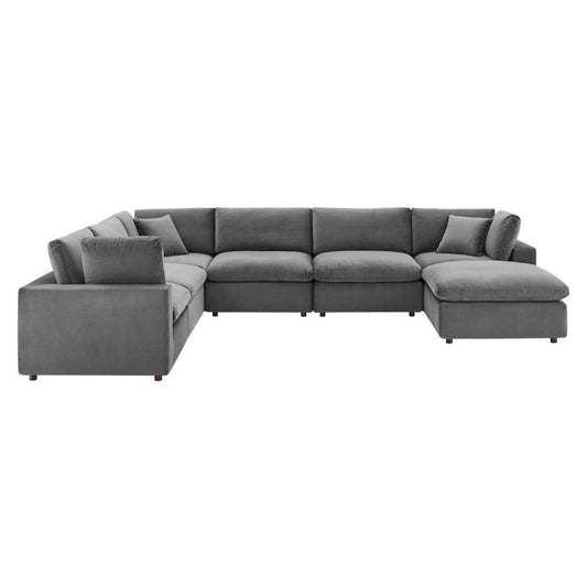 Modway Commix Down Filled Overstuffed Performance Velvet 7-Piece Sectional Sofa | Sofas | 