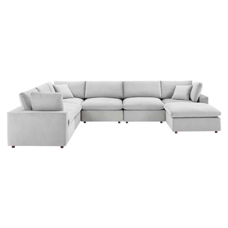 Modway Commix Down Filled Overstuffed Performance Velvet 7-Piece Sectional Sofa | Sofas | 