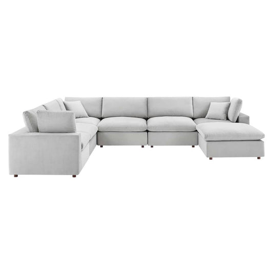 Modway Commix Down Filled Overstuffed Performance Velvet 7-Piece Sectional Sofa | Sofas | 