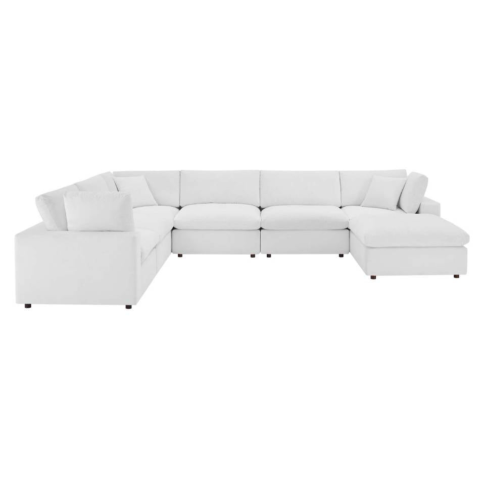 Modway Commix Down Filled Overstuffed Performance Velvet 7-Piece Sectional Sofa | Sofas | 