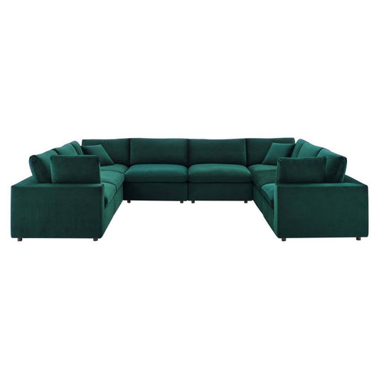 Modway Commix Down Filled Overstuffed Performance Velvet 8-Piece Sectional Sofa | Outdoor Sofas, Loveseats & Sectionals | 