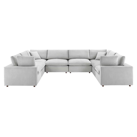 Modway Commix Down Filled Overstuffed Performance Velvet 8-Piece Sectional Sofa | Outdoor Sofas, Loveseats & Sectionals | 