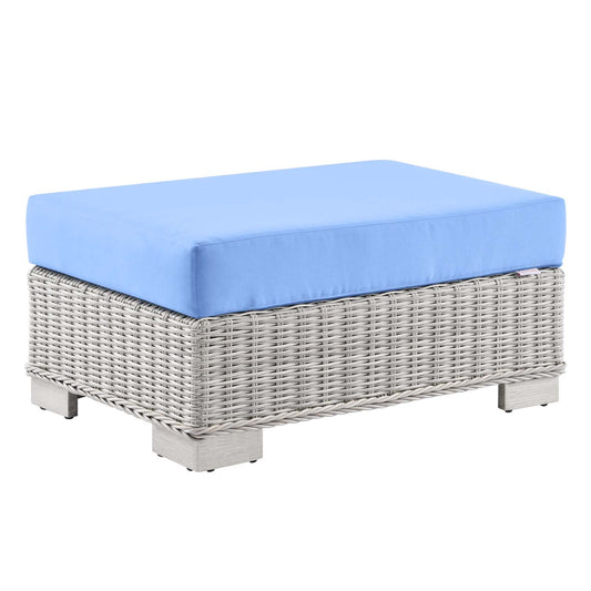 Modway Conway Outdoor Patio Wicker Rattan Ottoman | Outdoor Sofas, Loveseats & Sectionals | 