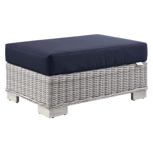 Modway Conway Outdoor Patio Wicker Rattan Ottoman | Outdoor Sofas, Loveseats & Sectionals | 