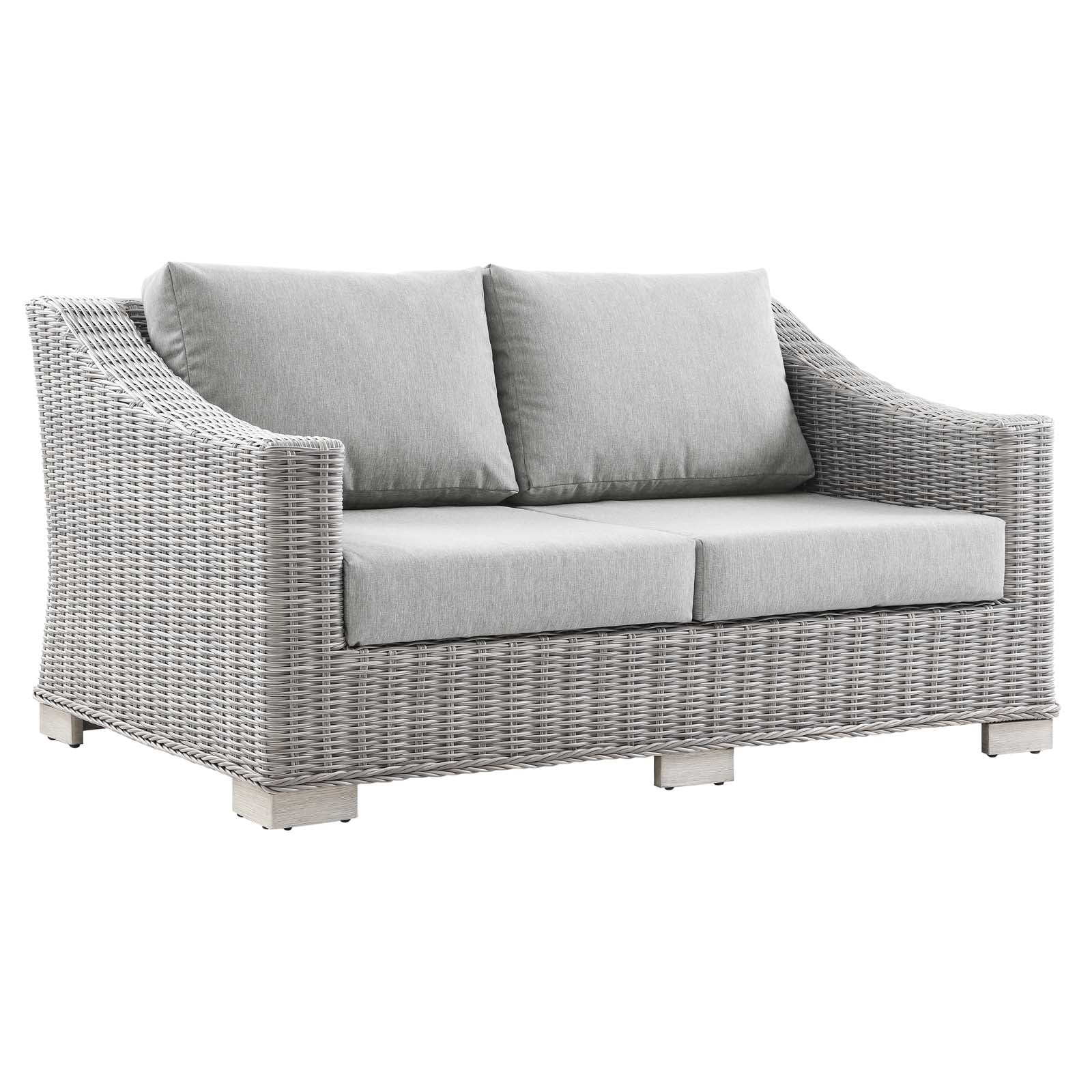 Modway Conway Outdoor Patio Wicker Rattan Loveseat | Outdoor Sofas, Loveseats & Sectionals