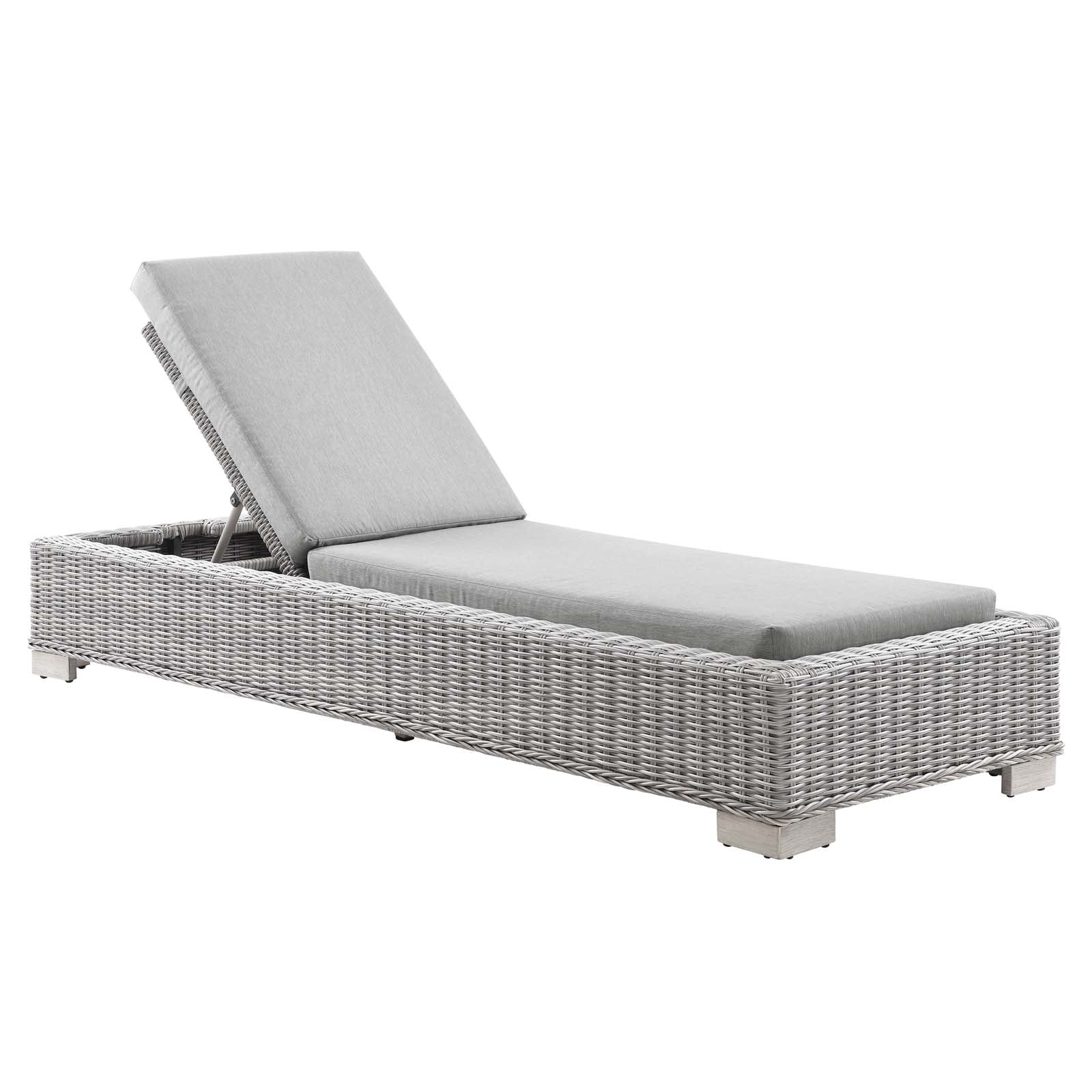 Modway Conway Outdoor Patio Wicker Rattan Chaise Lounge | Outdoor Patio Daybed