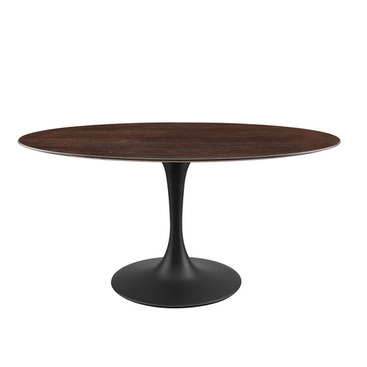 Lippa 60" Wood Oval Dining Table By Modway - EEI-4887 - Black Cherry Walnut