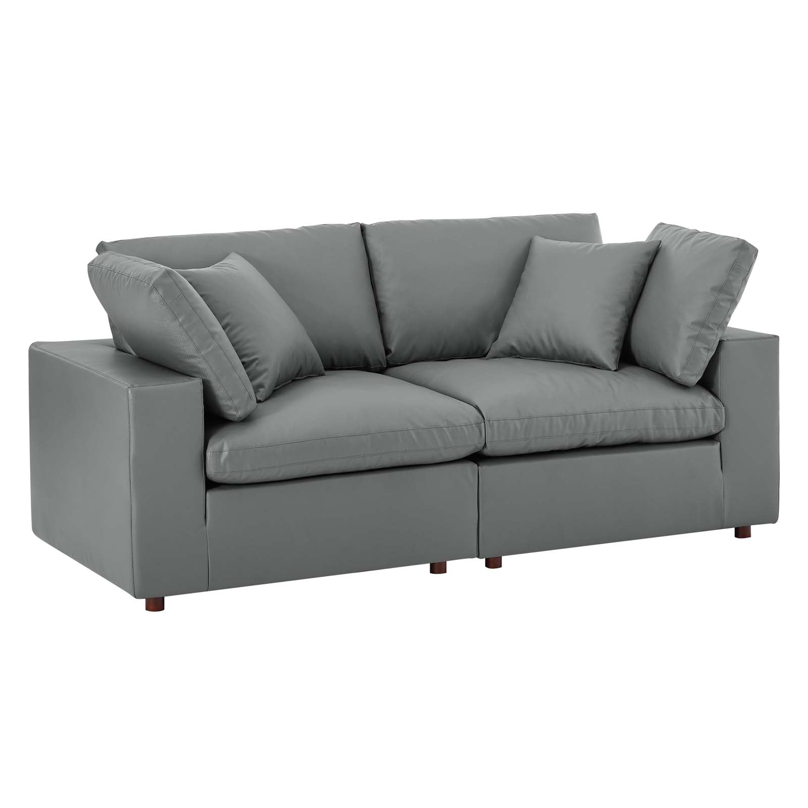 Modway Commix Down Filled Overstuffed Vegan Leather Loveseat | Loveseats