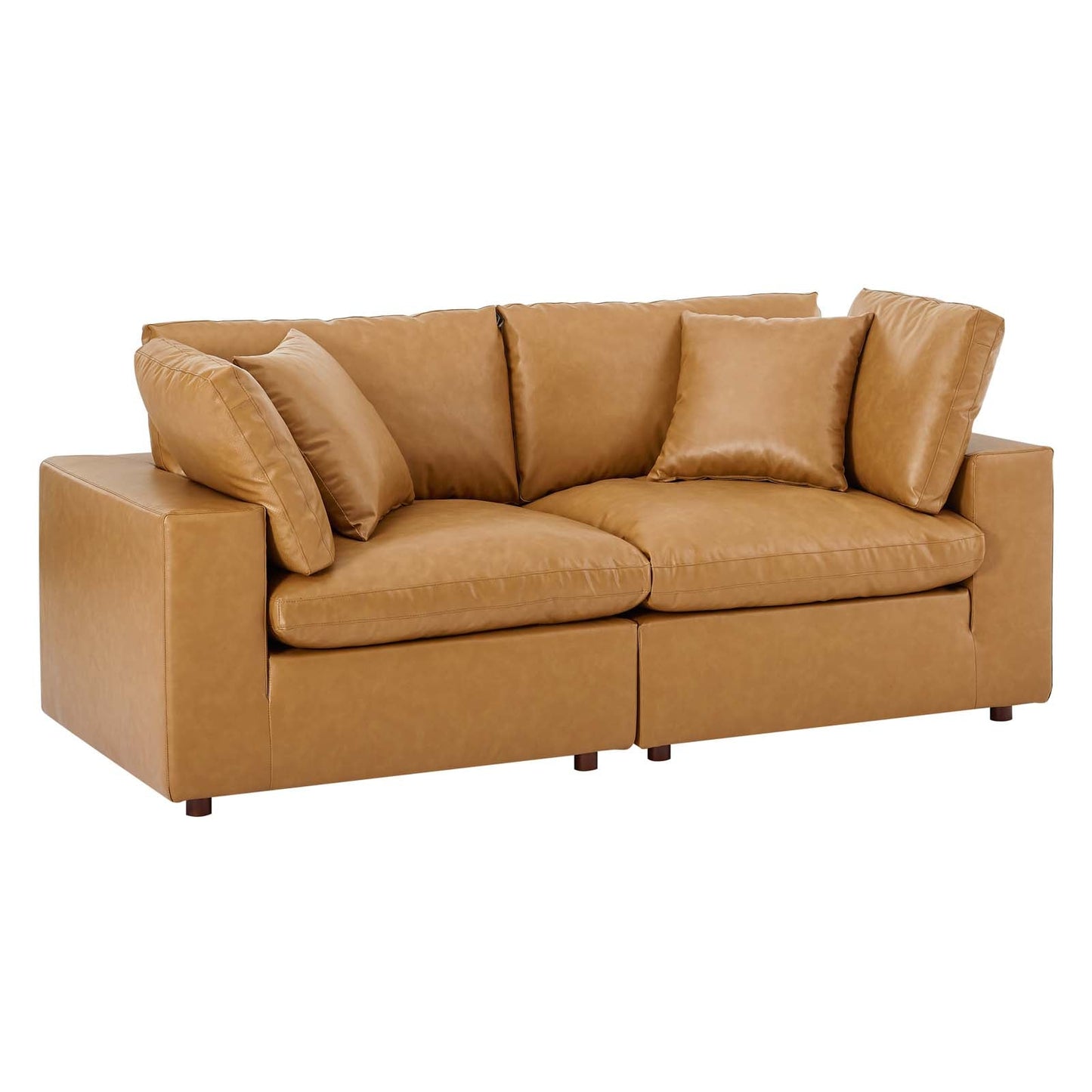 Modway Commix Down Filled Overstuffed Vegan Leather Loveseat | Loveseats | 