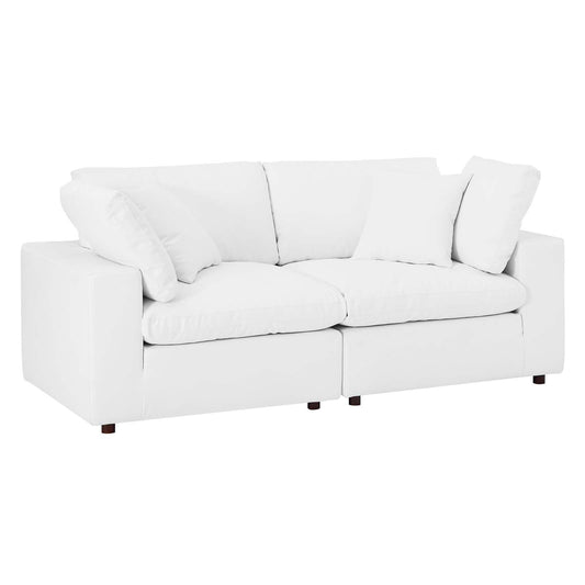 Modway Commix Down Filled Overstuffed Vegan Leather Loveseat | Loveseats | 