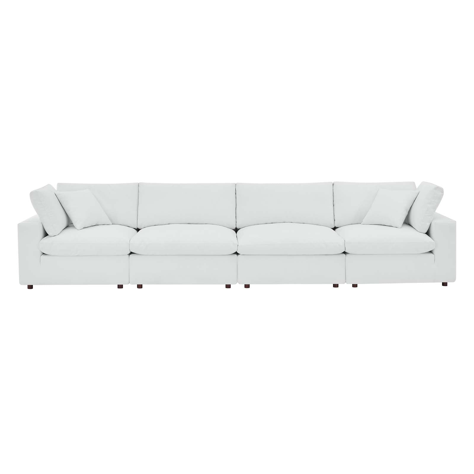 Modway Commix Down Filled Overstuffed Vegan Leather 4-Seater Sofa | Sofas | 