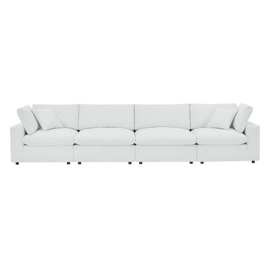 Modway Commix Down Filled Overstuffed Vegan Leather 4-Seater Sofa | Sofas | 