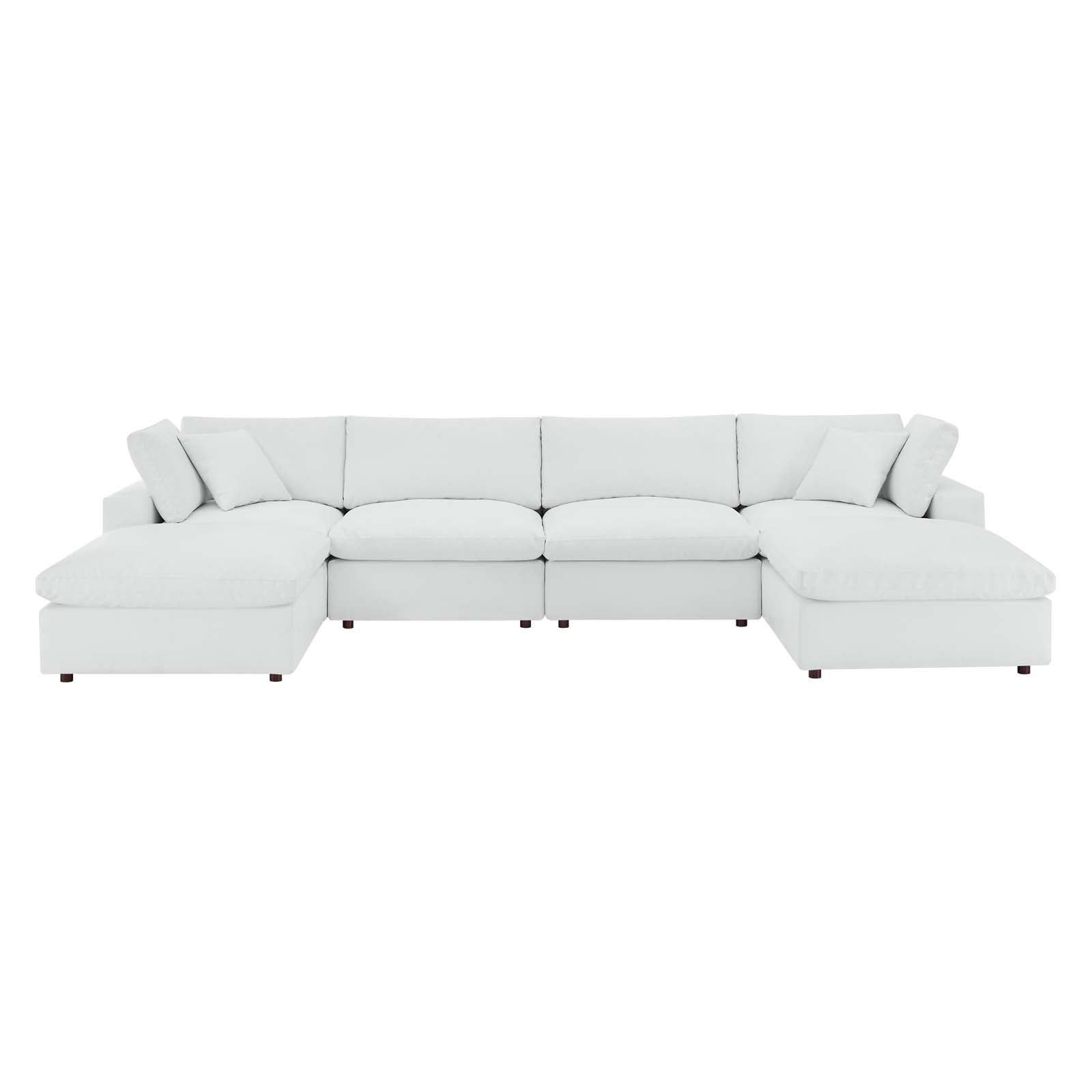 Modway Commix Down Filled Overstuffed Vegan Leather 6-Piece Sectional Sofa | Sofas | 