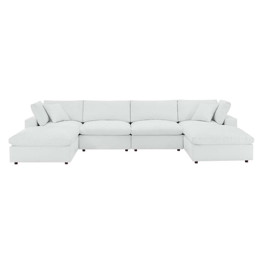 Modway Commix Down Filled Overstuffed Vegan Leather 6-Piece Sectional Sofa | Sofas | 