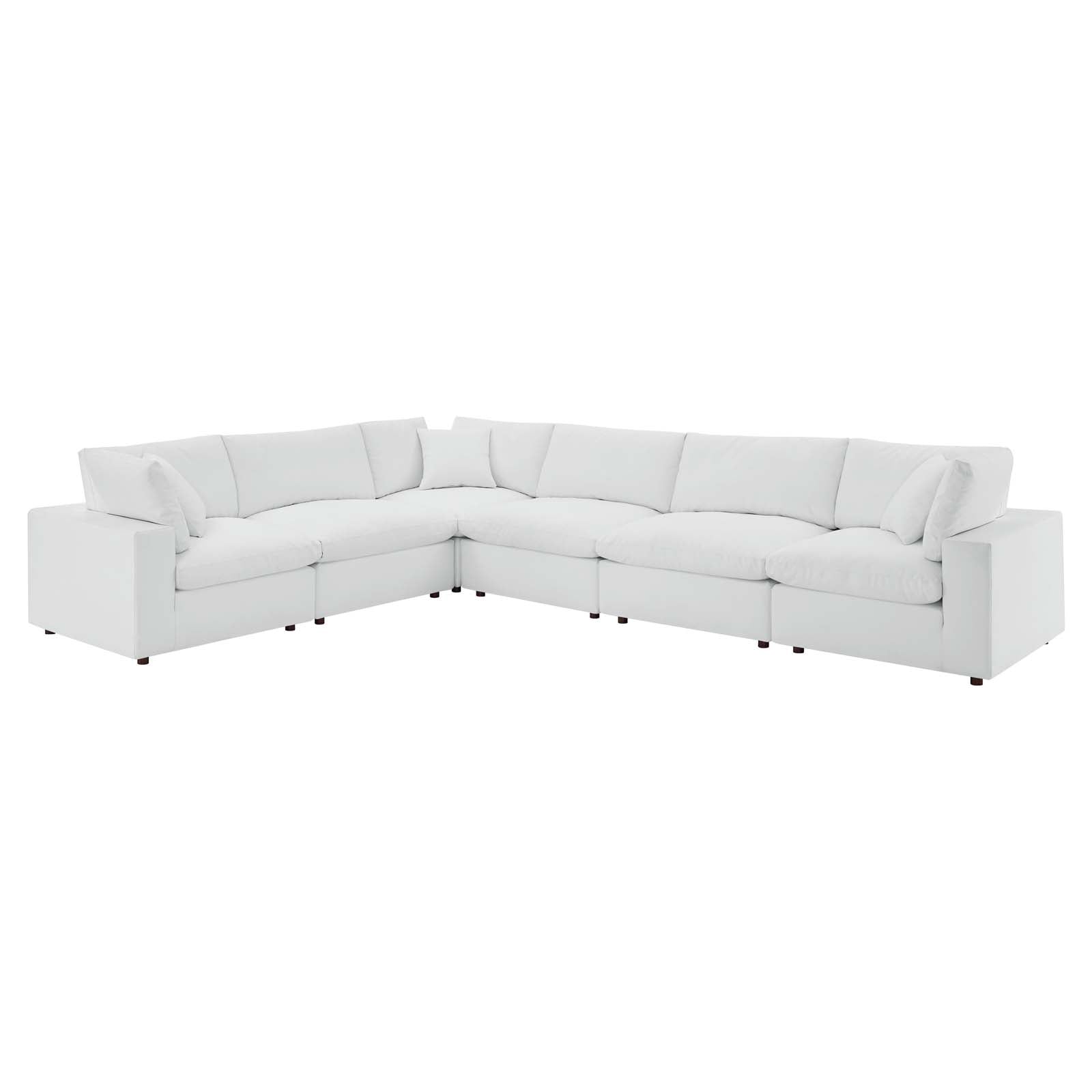 Modway Commix Down Filled Overstuffed Vegan Leather 6-Piece Sectional Sofa | Sofas | 