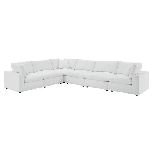 Modway Commix Down Filled Overstuffed Vegan Leather 6-Piece Sectional Sofa | Sofas | 