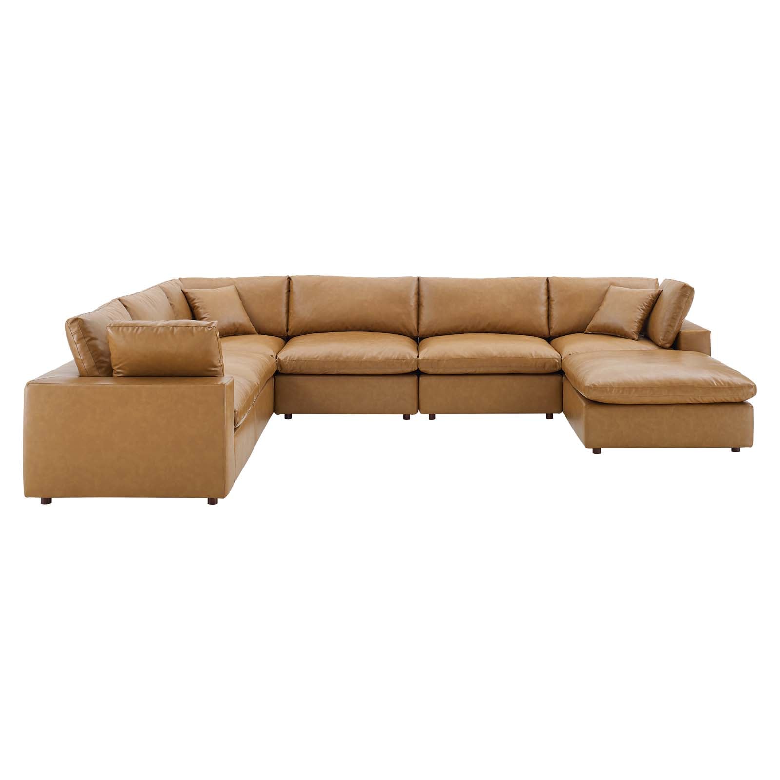 Modway Commix Down Filled Overstuffed Vegan Leather 7-Piece Sectional Sofa | Sofas | 