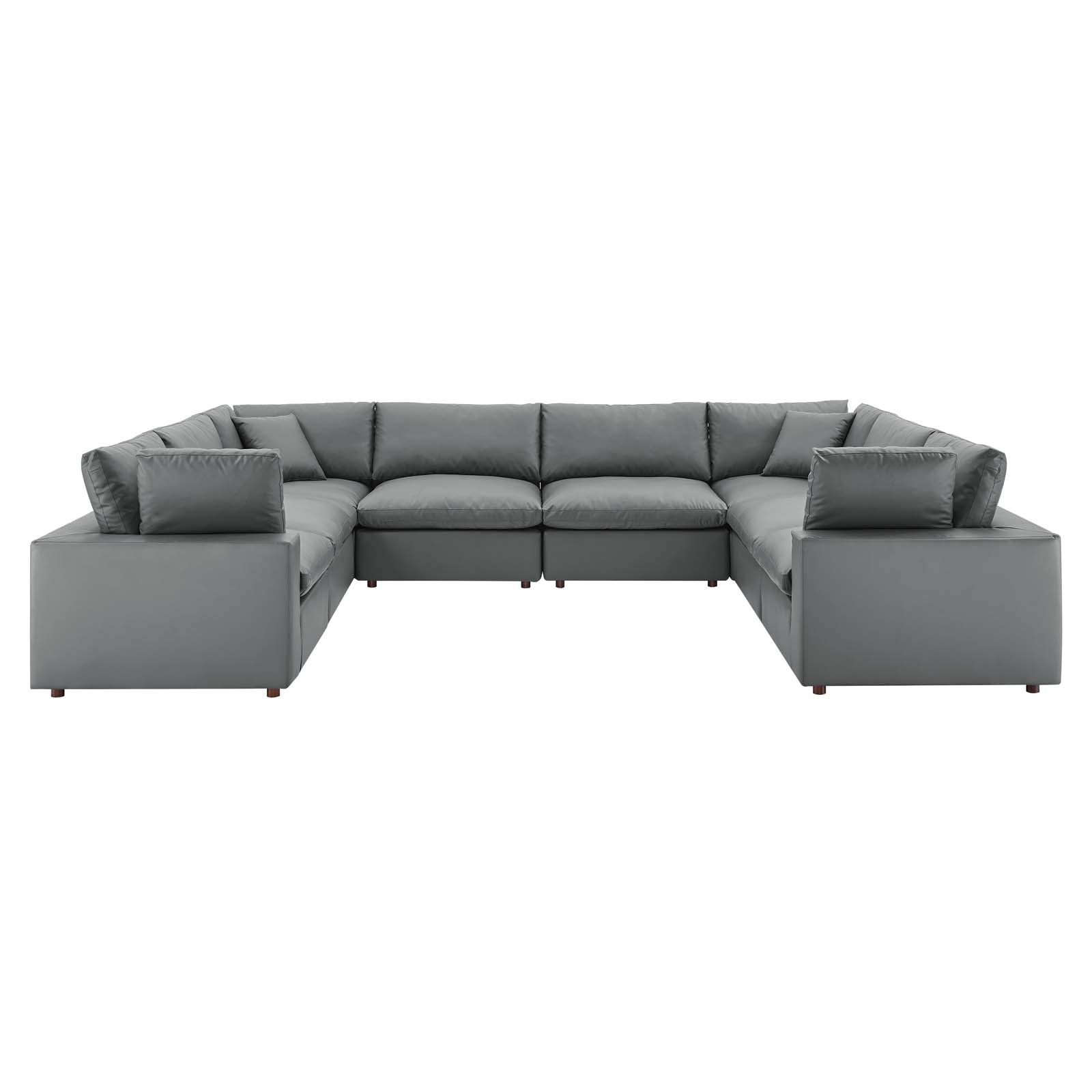 Modway Commix Down Filled Overstuffed Vegan Leather 8-Piece Sectional Sofa | Sofas